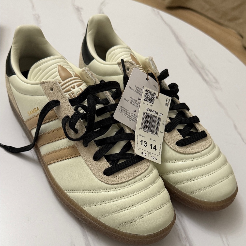 Adidas Samba JP Cream and Black Sneakers